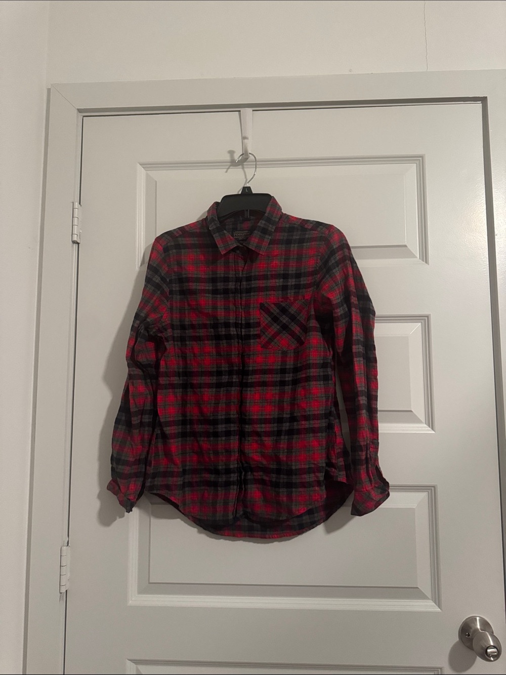 Pendleton Red and Black Plaid Button-Down Shirt